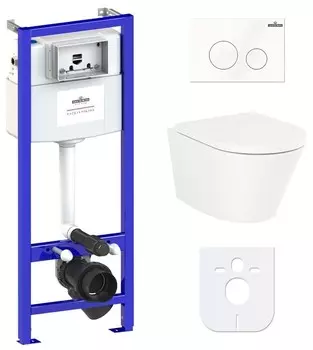 Комплект инсталляции Lavinia Boho Relfix Biore Rimless 77040101 (состоит из 3304102R, 33290410, 38010010, 3805002W)