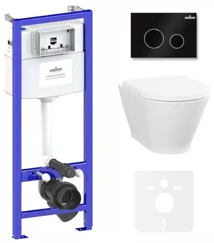 Комплект инсталляции Lavinia Boho Relfix Elegant Rimless 87561066 (состоит из 38010010, 380502MB, 3308101R, 33290700)