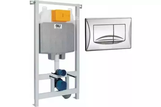 Комплект инсталляции OLI 74 (580*1150*120мм) + мех. панель слива RIVER DUAL, хром глянец (09262 OLM)