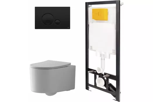 Комплект инсталляции OLI 886914GBO3+PN41701 (Сет: Инстал.OLI 80 ECO +панель Globe черн., OLI+Унитаз Point Веста PN41701 белый)