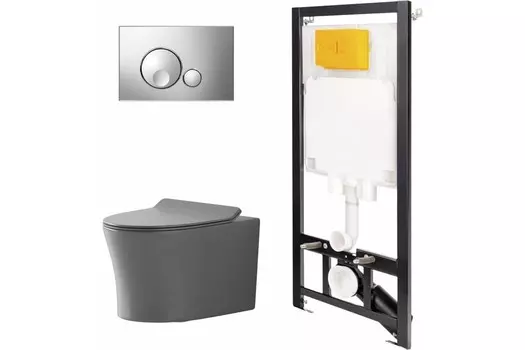 Комплект инсталляции OLI 886914GBOO+PN41711GM (Сет: Инстал.OLI 80 ECO +панель OLI Globe хр.глянц. +Унитаз Point Вега PN41711GM)