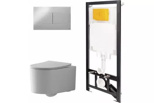 Комплект инсталляции OLI 886914SIOO+PN41701 (Сет: Инстал.OLI 80 ECO +панель Slim хр. гл., OLI+Унитаз Point Веста PN41701 белый)