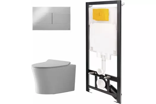 Комплект инсталляции OLI 886914SIOO+PN41711 (Сет: Инстал.OLI 80 ECO +панель OLI Slim хр. гл.+Унитаз Point Вега PN41711)