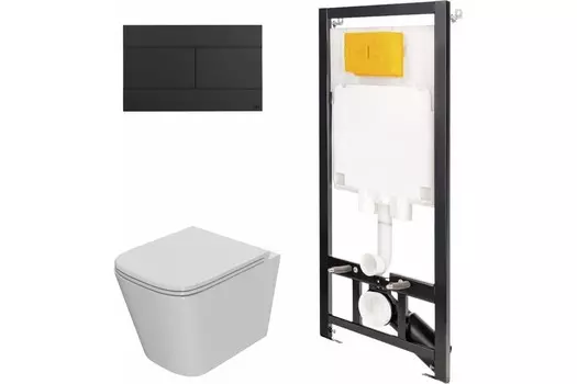 Комплект инсталляции OLI 886914SLO3+PN41081 (Сет: Инстал.OLI 80 ECO +панель OLI Slim черн. +Унитаз Point Ника PN41081)