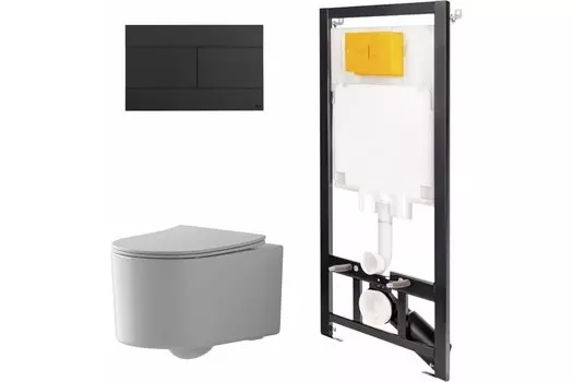 Комплект инсталляции OLI 886914SLO3+PN41701 (Сет: Инстал.OLI 80 ECO +панель Slim черн., OLI+Унитаз Point Веста PN41701 белый)