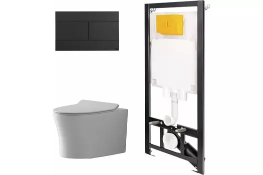 Комплект инсталляции OLI 886914SLO3+PN41711 (Сет: Инстал.OLI 80 ECO +панель OLI Slim черн. +Унитаз Point Вега PN41711)