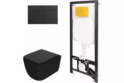 Комплект инсталляции OLI 886914SLO3+PN41831BM (Сет: Инстал.OLI 80 ECO +панель OLI Slim черн. +Унитаз Point Меркурий PN41831BM чёрный)