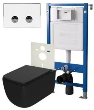 Комплект инсталляции Point PN48173WC (Элемент П PN45121 +Клав. Венера белый/хром PN44071WC + Унитаз Меркурий)