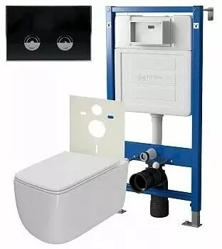 Комплект инсталляции Point PN48172BC (Элемент П PN45121 +Клав. Венера черный/хром PN44071BC +Унитаз Меркурий)