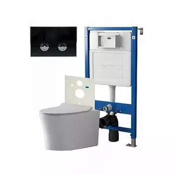 Комплект инсталляции Point PN48188BC (Элемент П PN45121 +Клав. Венера черный/хром PN44071BC + Унитаз Вега)