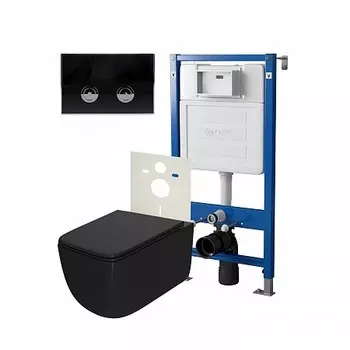 Комплект инсталляции Point PN48174BC (Элемент П PN45121 +Клав. Венера чр/хр PN44071BC+Унитаз Меркурий графит)