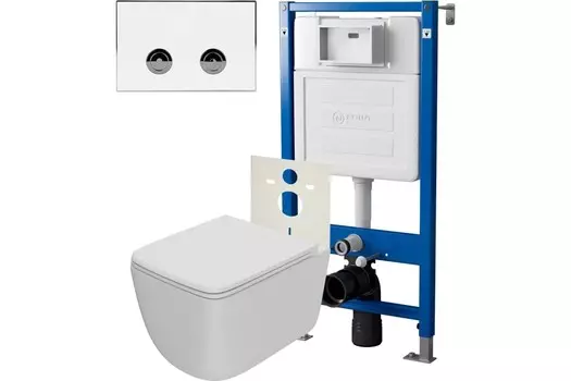 Комплект инсталляции Point PN48311WC (Элемент П PN45121 +Клавиша бел/хром PN44071WC +Унитаз Меркурий PN41831WM)