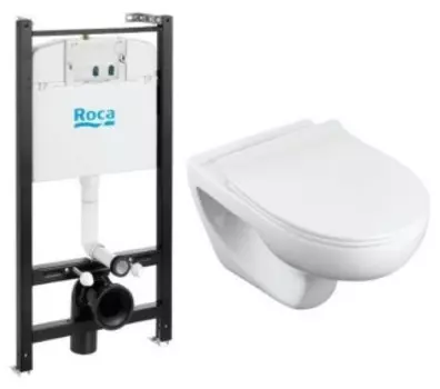 Комплект инсталляции Roca VICTORIA Rimless+инсталляция+ slim сиденье (7893105010)