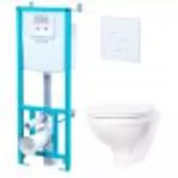 Комплект инсталляции Santek БОРЕАЛЬ с подвес. унитазом с сиденьем soft close панель бел. цвета (WH302464)