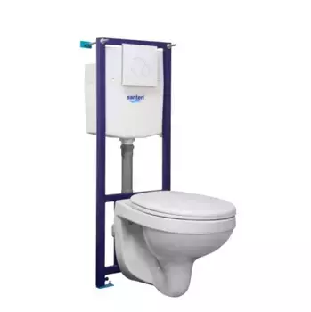 Комплект инсталляции Santeri Альфа комфорт (подвес. унитаз с сиденьем полипр. SC, инсталляция, панель белая) (1.3816.4.S00.00B.2)