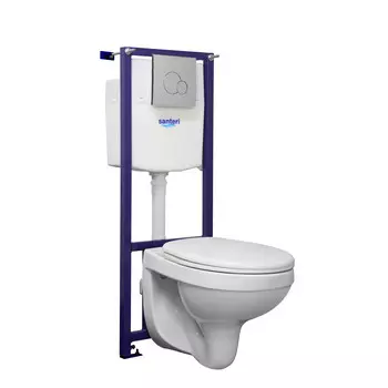 Комплект инсталляции Santeri Пэк Альфа (подвес. унитаз с сиденьем полипр, инсталляция, панель хром. глянец) (1.3815.9.S00.00B.0)