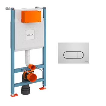 Комплект инсталляции Vitra 800-1873 (инсталляция Core 732-5800-01 +панель смыва Root R 740-2280 глянцевый хром, 3/6л, с крепежами)