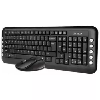 Комплект мыши и клавиатуры A4Tech W 7200N USB черный