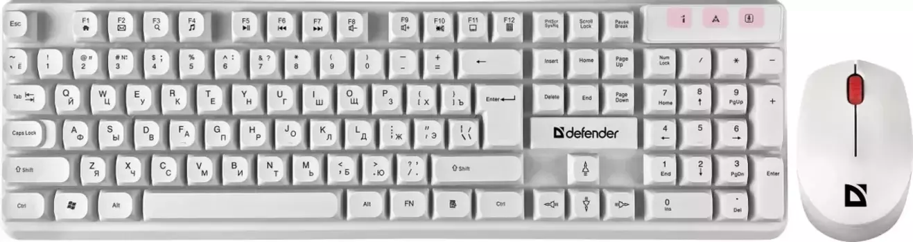 Комплект мыши и клавиатуры Defender MILAN C-992 RU WHITE (45994)