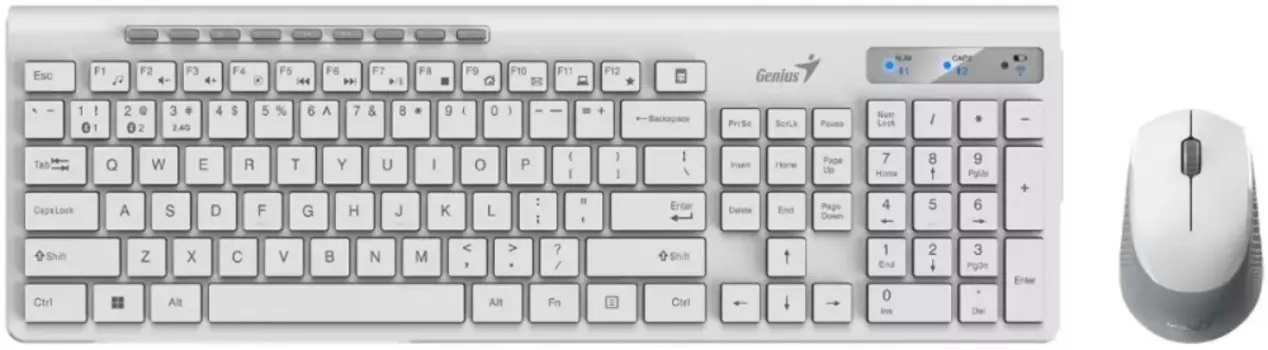 Комплект мыши и клавиатуры Genius SlimStar 8230 white gray USB (31340015402)