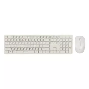 Комплект мыши и клавиатуры Oklick 240M белый/белый