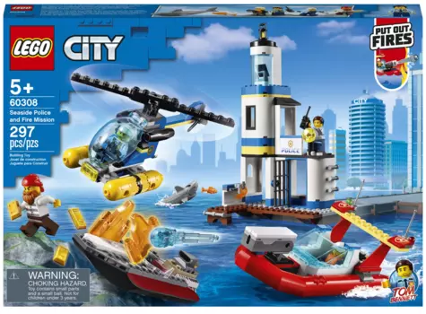 Конструктор Lego City Операция береговой полиции и пожарных, 297 дет. (60308)