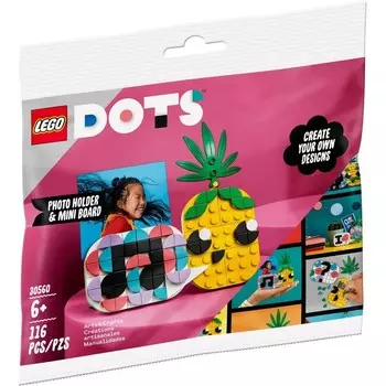 Конструктор LEGO DOTs Polybag Держатель для фотографий с ананасами и мини-доска (30560)