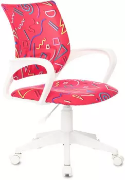 Кресло Бюрократ BUROKIDS 1 W малиновый Sticks 05/крестов. пластик белый