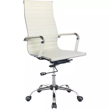 Кресло Бюрократ CH-883 слоновая кость эко.кожа крестов. металл хром
