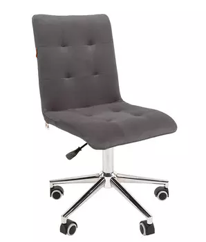 Кресло Chairman 030 ткань Т-55 серый, хром, без подлокотников