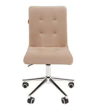 Кресло Chairman 030 ткань T-6 бежевый, хром, без подлокотников