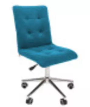 Кресло Chairman 030 ткань Т-75 бирюзовый, хром, без подлокотников