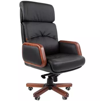 Кресло Chairman 417 нат.кожа/экокожа черная (мультиблок)