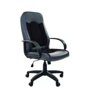 Кресло Chairman 429 экопремиум серый+ткань 10-356 черный