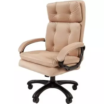 Кресло Chairman 442 ткань T-6 бежевый (черный пластик)