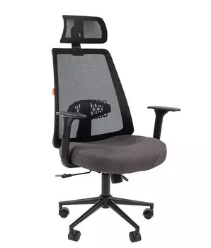 Кресло Chairman 535 BLACK ткань черный/серый