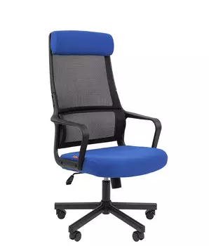 Кресло Chairman 590 черный/синий