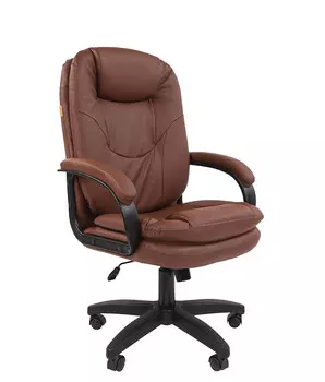 Кресло Chairman 668LT черный пластик, экопремиум коричневый N