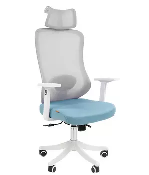 Кресло Chairman CH563 белый пластик, бирюзовый