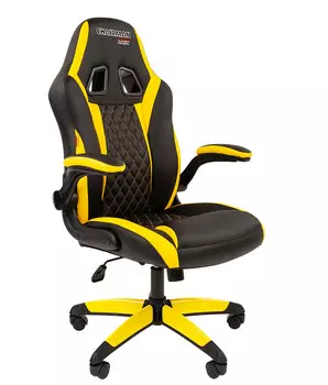 Кресло Chairman game 15 экопремиум черный/желтый н.п.