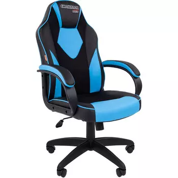 Кресло Chairman game 17 черный/голубой