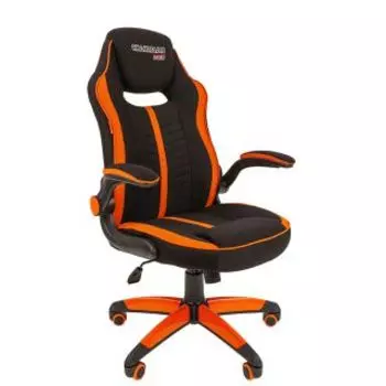 Кресло Chairman game 19 ткань черный/оранжевый н.п.