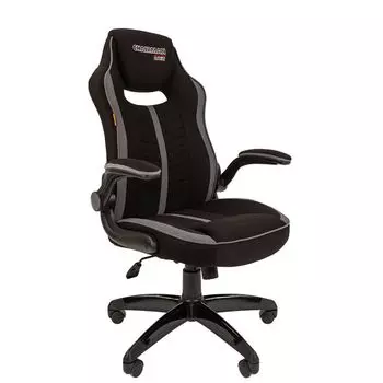 Кресло Chairman game 19 ткань черный/серый н.п.