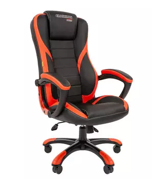 Кресло Chairman game 22 экопремиум черный/красный