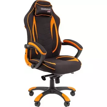 Кресло Chairman game 28 ткань черный/оранжевый (мультиблок)