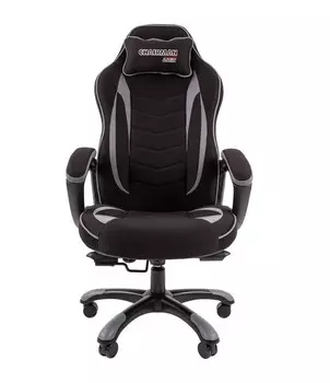 Кресло Chairman game 28 ткань черный/серый (мультиблок)