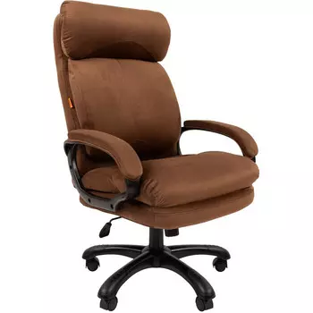 Кресло Chairman Home 505 ткань Т-14 коричневый черный пластик