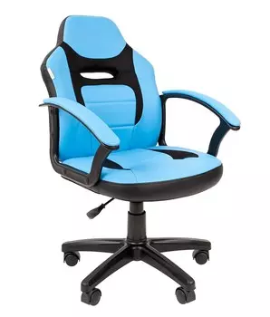 Кресло Chairman Kids 110 экопремиум черный/голубой