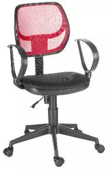 Кресло OLSS ФЛЕШ спинка красная черное сиденье В-14