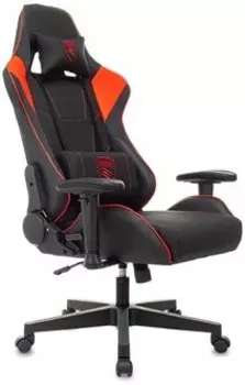 Кресло Zombie Thunder 1 черный/красный текстиль/эко.кожа